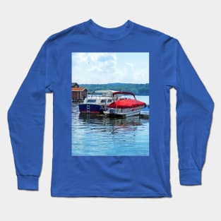 Canandaigua NY -  Fishing Shacks Long Sleeve T-Shirt